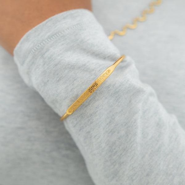 “When the world knocks you to your knees, you’re in the perfect position to pray” Rumi Bangle