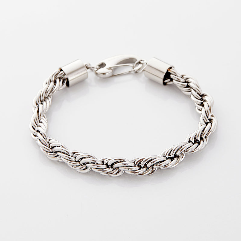 Fashion Simple Twisted Link Silver Chain Bracelet Men - Temu