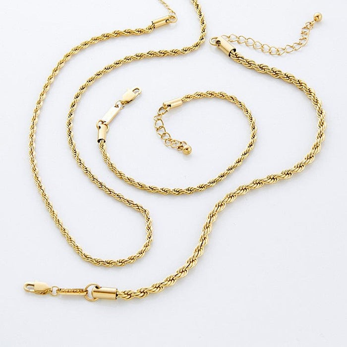 Gold Chaib Rope authentic Chain Bundle Set