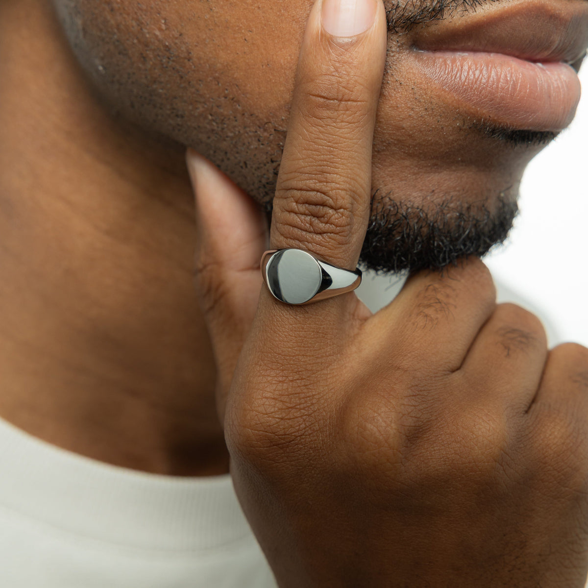 Round Signet Ring Men Nominal