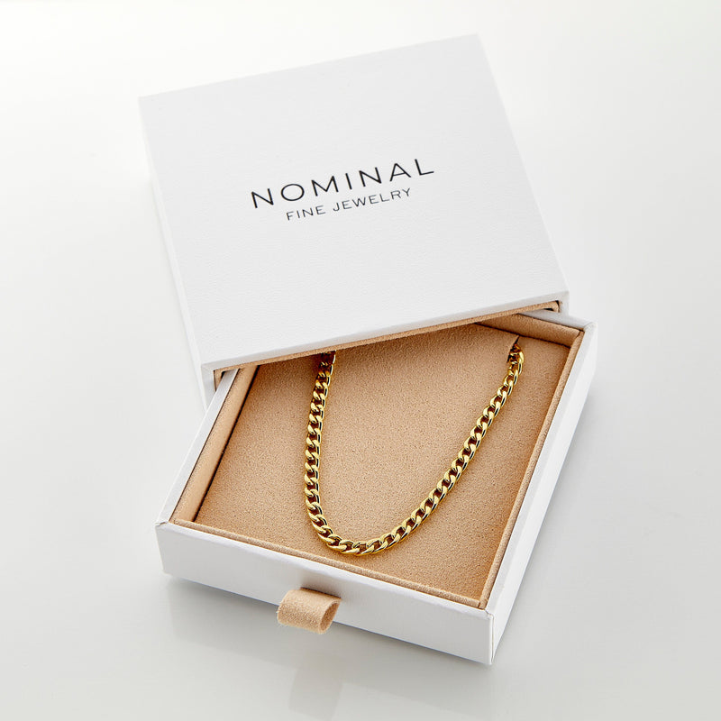 Cuban Chain Necklace - 18K Solid Gold - Nominal