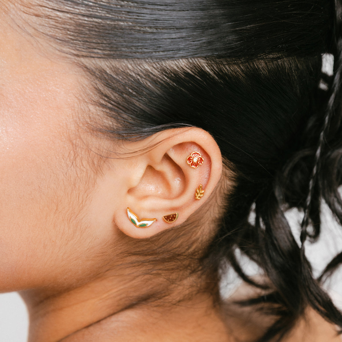 Palestinian Poppy Enamel Studs