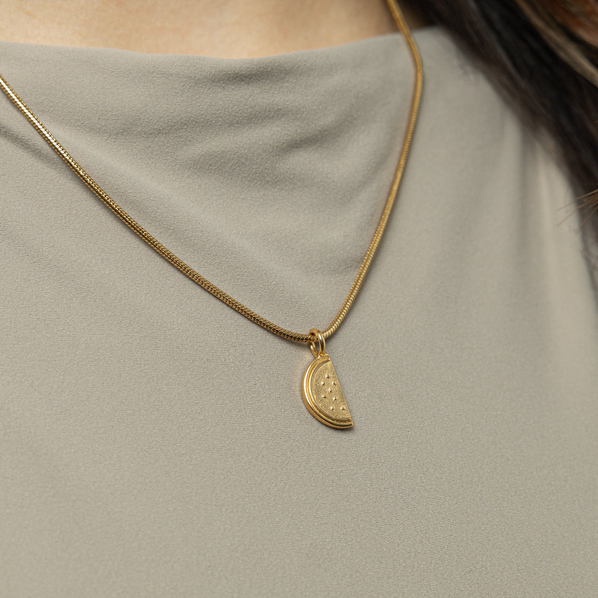 Palestinian Watermelon Necklace | Women on model