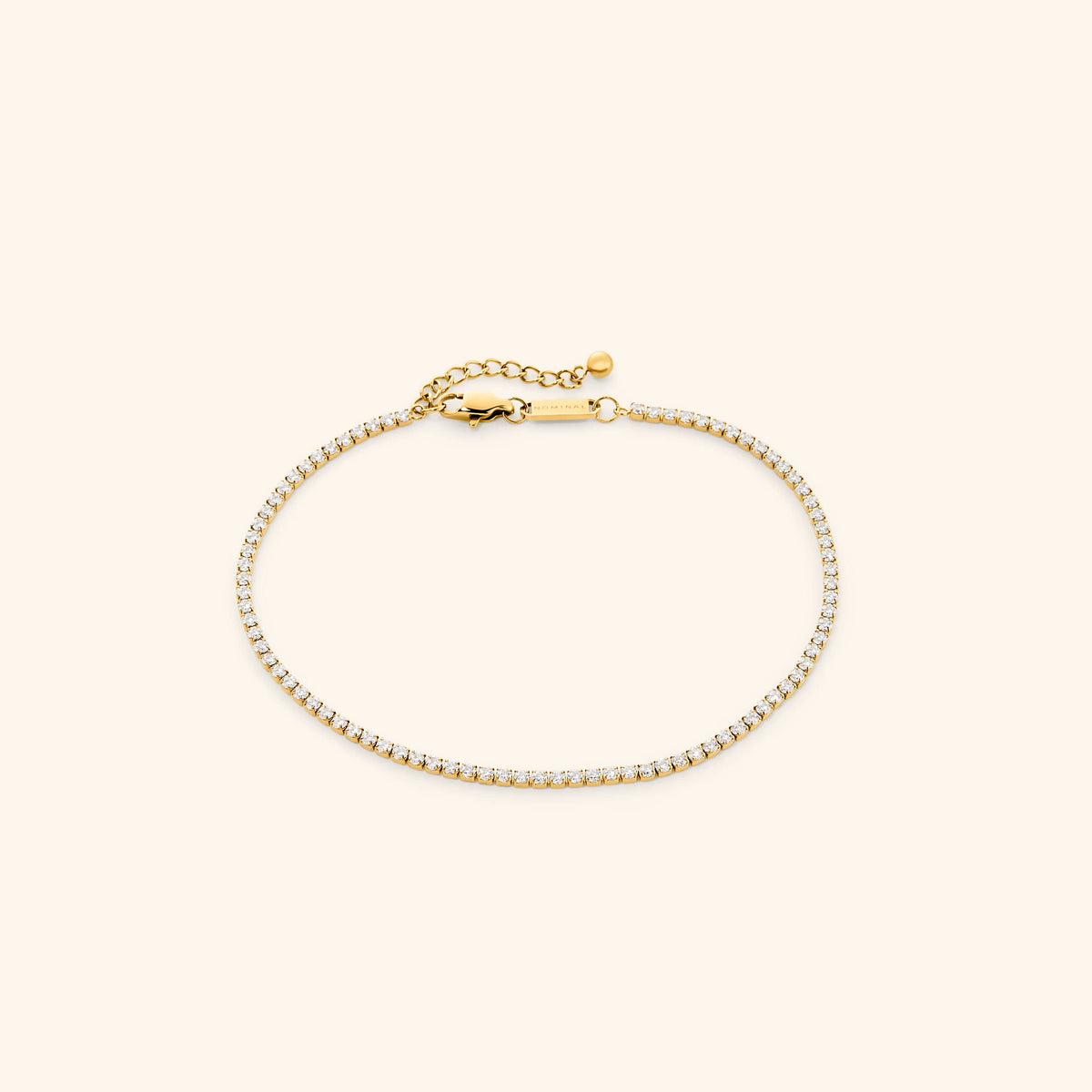 18k gold-plated Tennis Anklet set with clear crystals