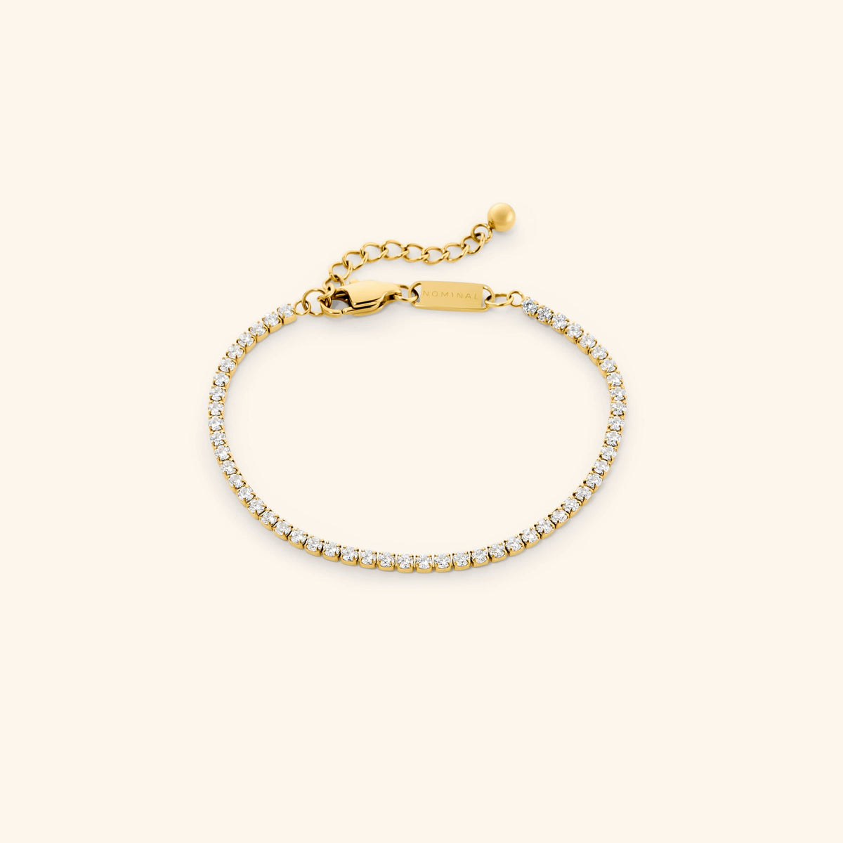 18k gold-plated Tennis Bracelet set with clear crystals