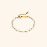 18k gold-plated Tennis Bracelet set with clear crystals