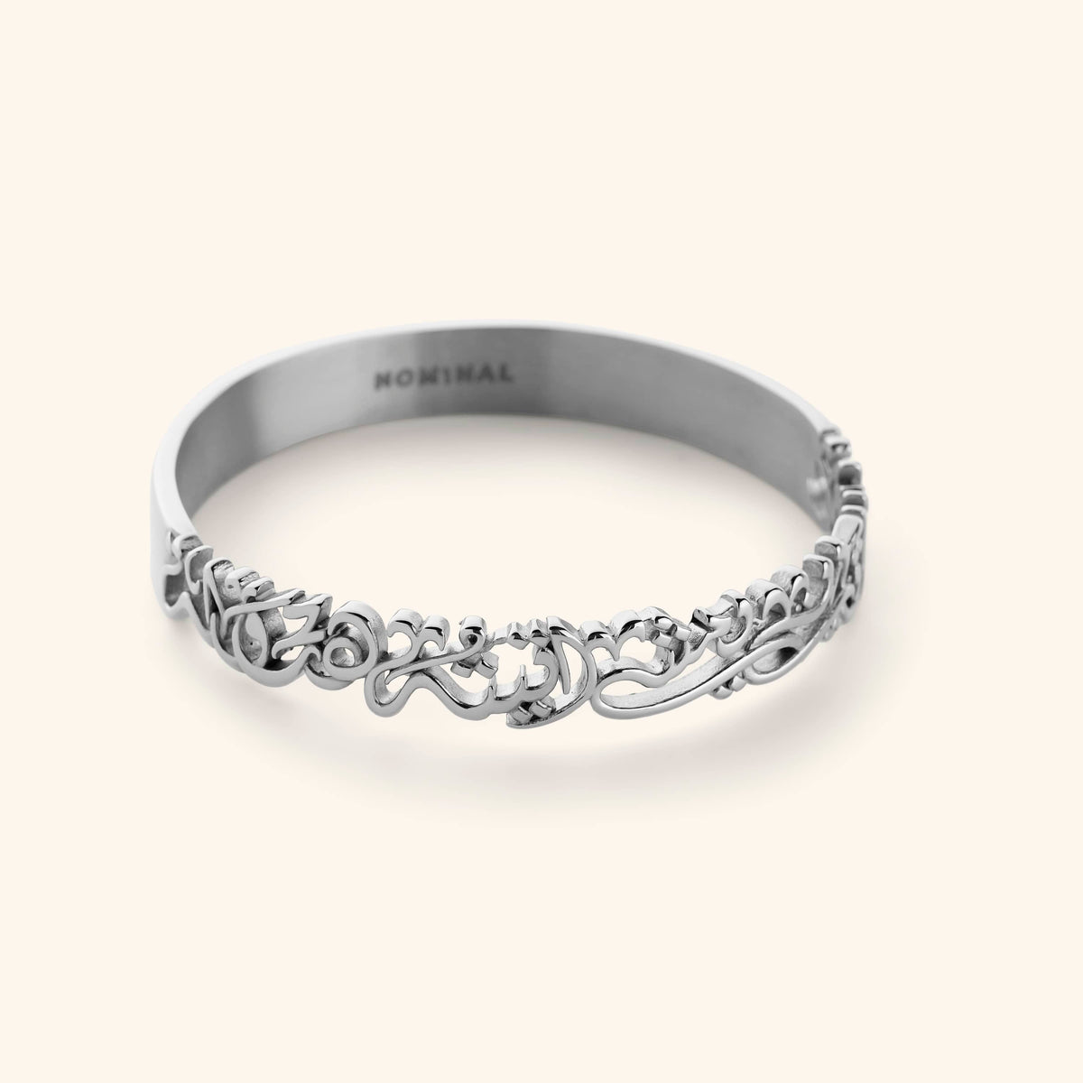"Walk to Me and I'll Run to You" Calligraphy Bangle - Nominal