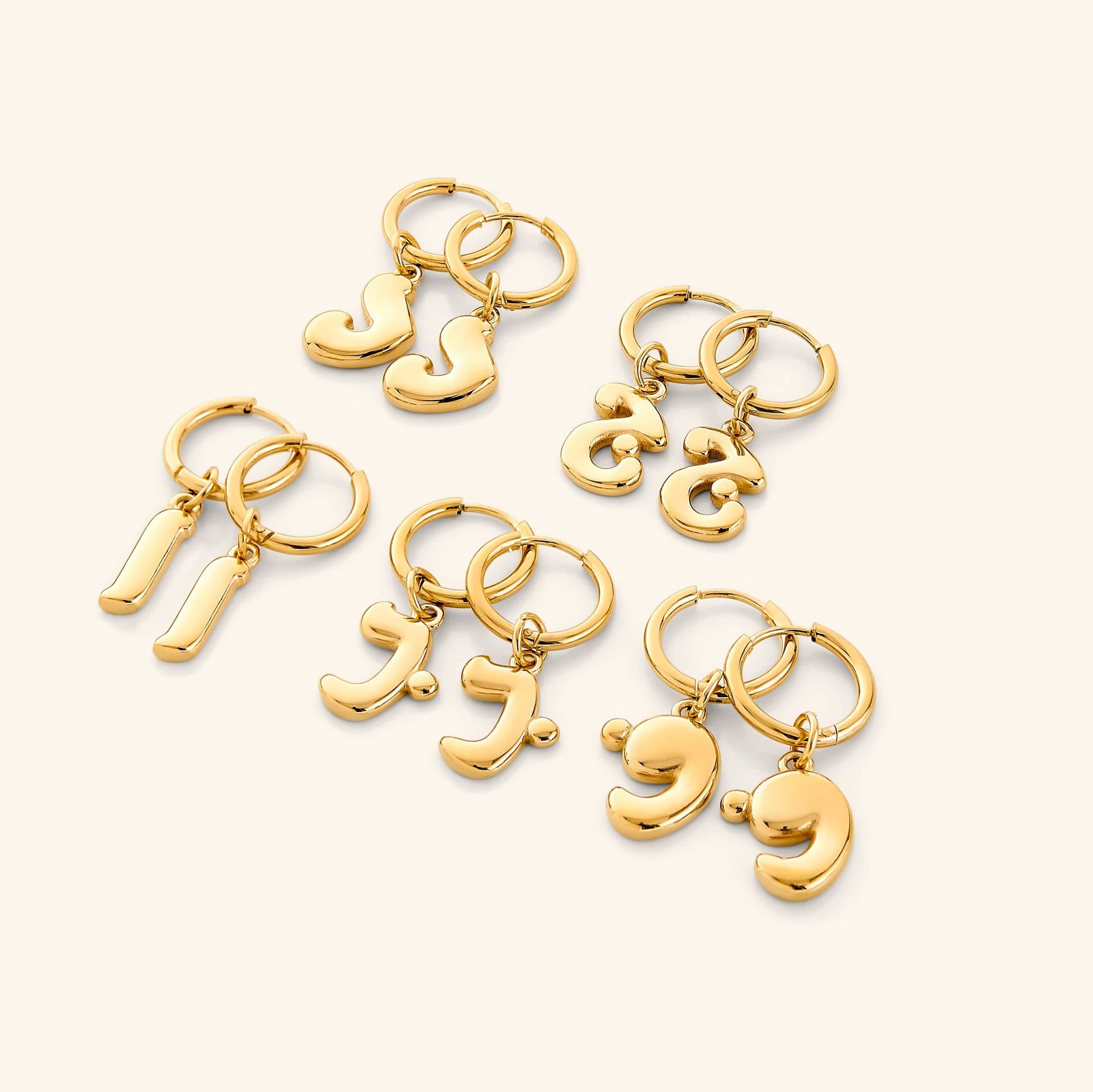 Arabic Bubble Letter Earrings - Nominal