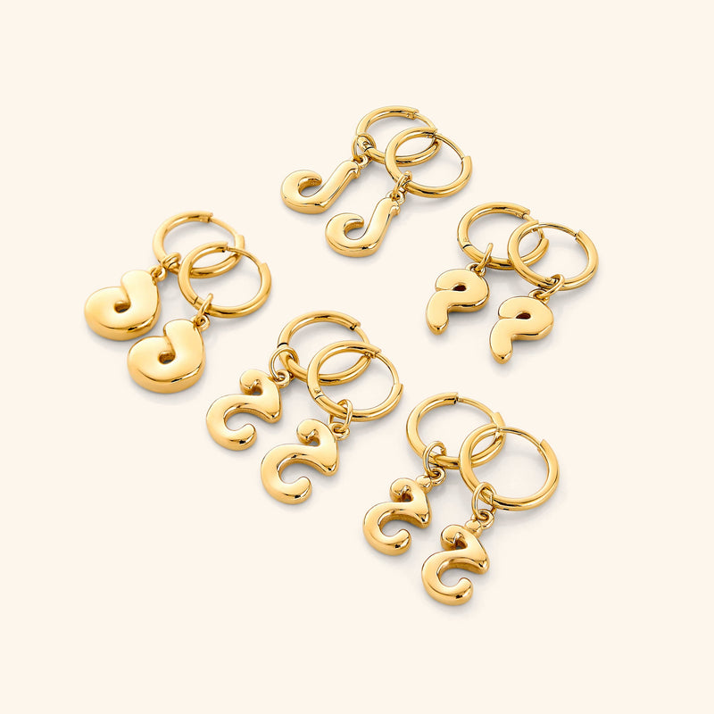 Arabic Bubble Letter Earrings