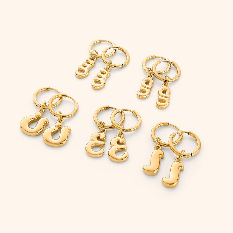 Arabic Bubble Letter Earrings