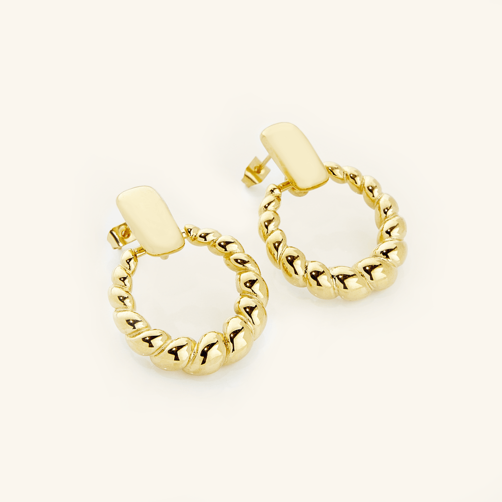 Gold braided hoops top