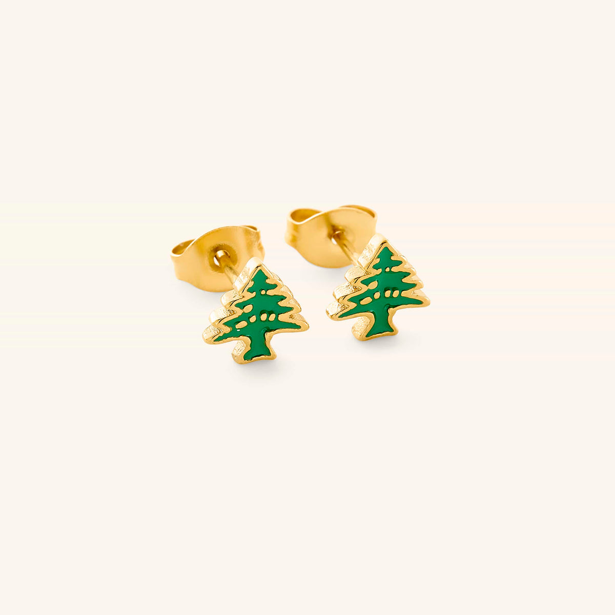 Cedar of Lebanon Enamel Studs
