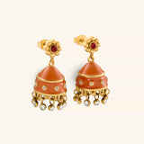 Orange Mini Jhumka Studs