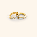 Pavé Chunky Huggie Hoops | 10mm
