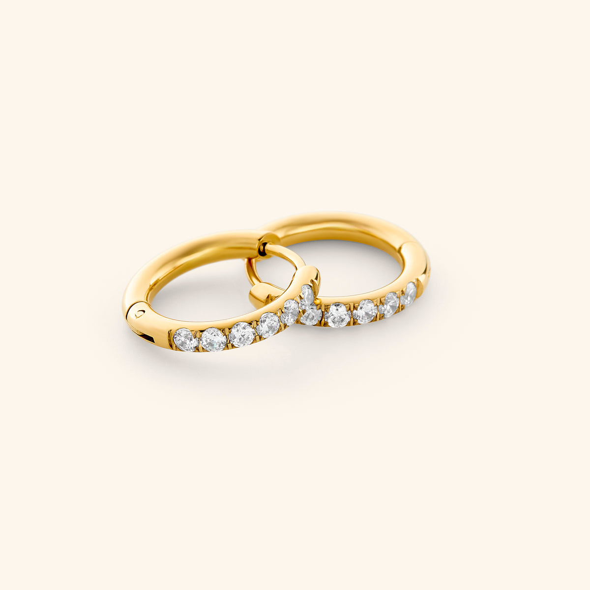 Pavé Chunky Huggie Hoops | 12mm