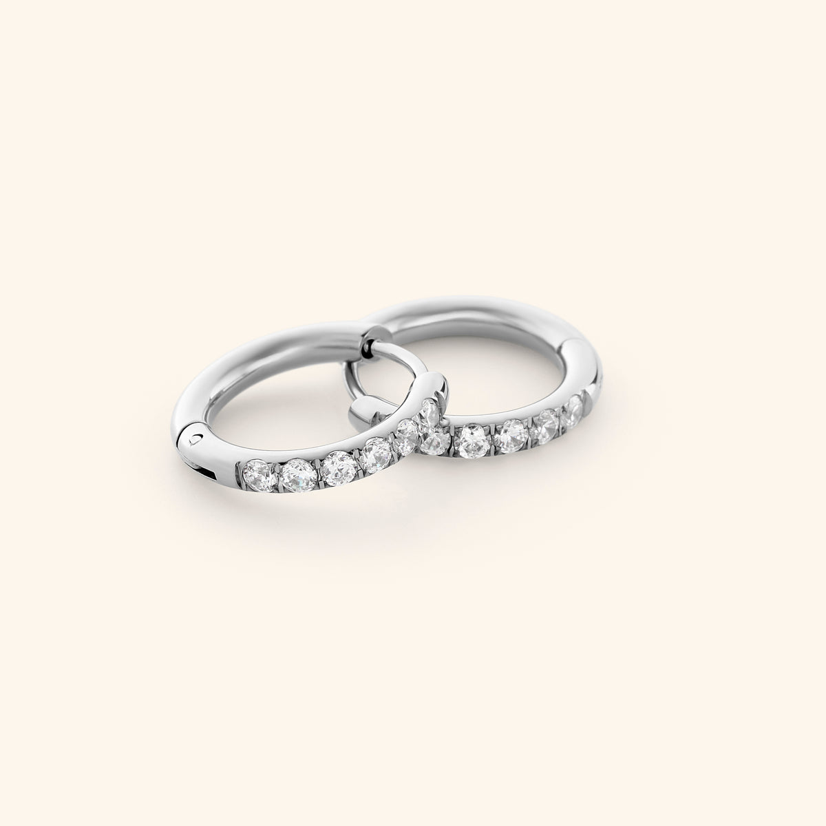 Pavé Chunky Huggie Hoops | 12mm