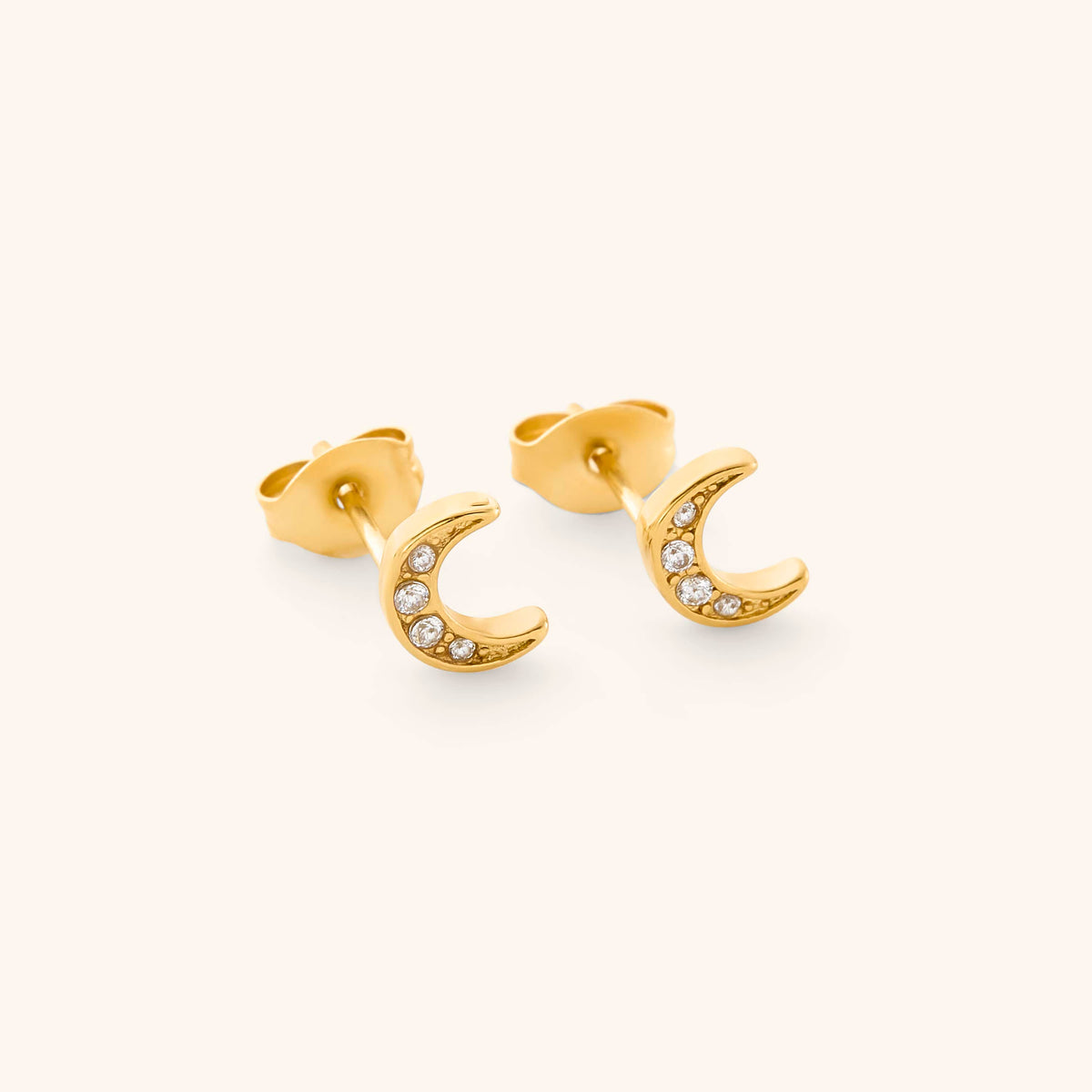 Pavé Crescent Studs