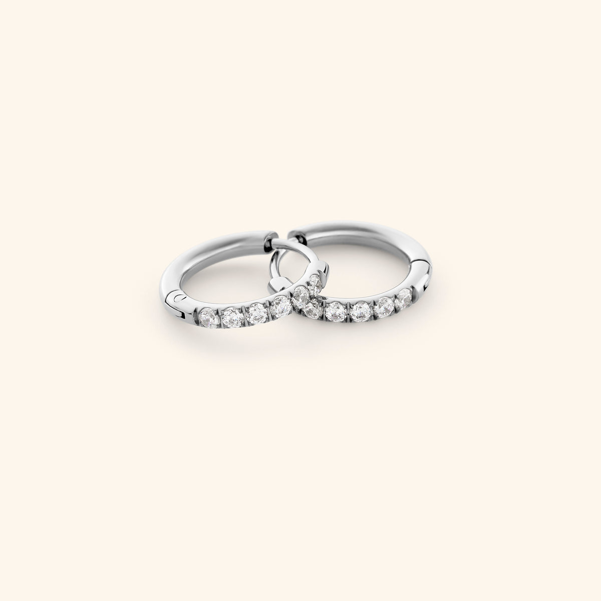 Pavé Huggie Hoops | 10mm