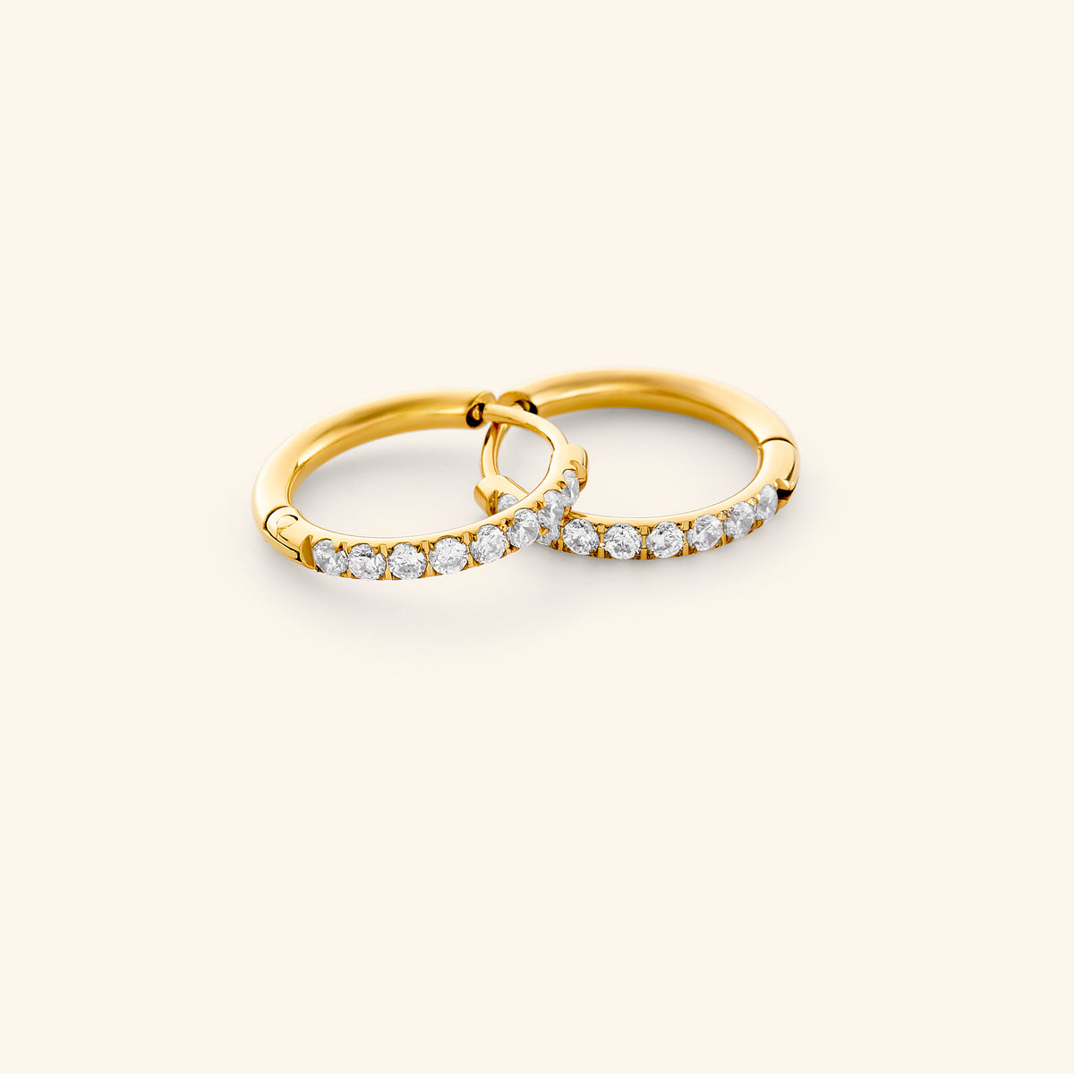 Pavé Huggie Hoops | 12mm