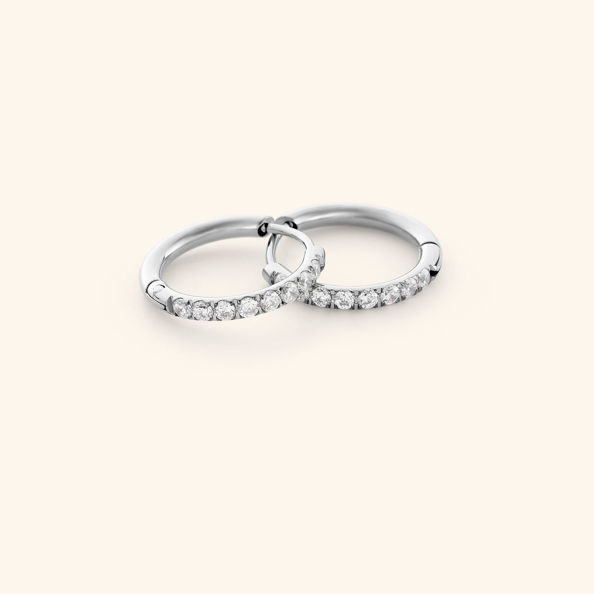 Pavé Huggie Hoops | 12mm