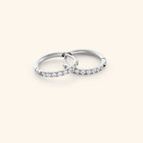 Pavé Huggie Hoops | 12mm — Silver
