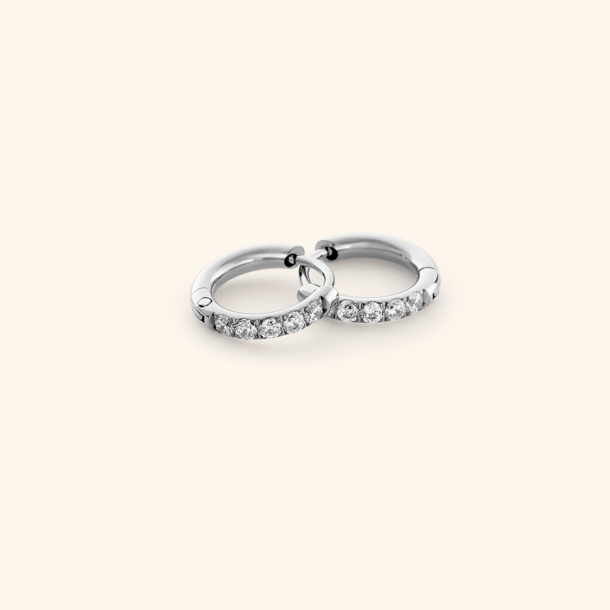 Pavé Huggie Hoops | 8mm