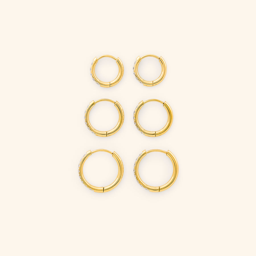 Pavé Huggie Hoops 3-Pack - Nominal