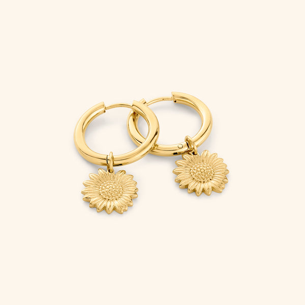 Sunflower Mini-Hoop Earrings