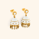 White Mini Jhumka Studs