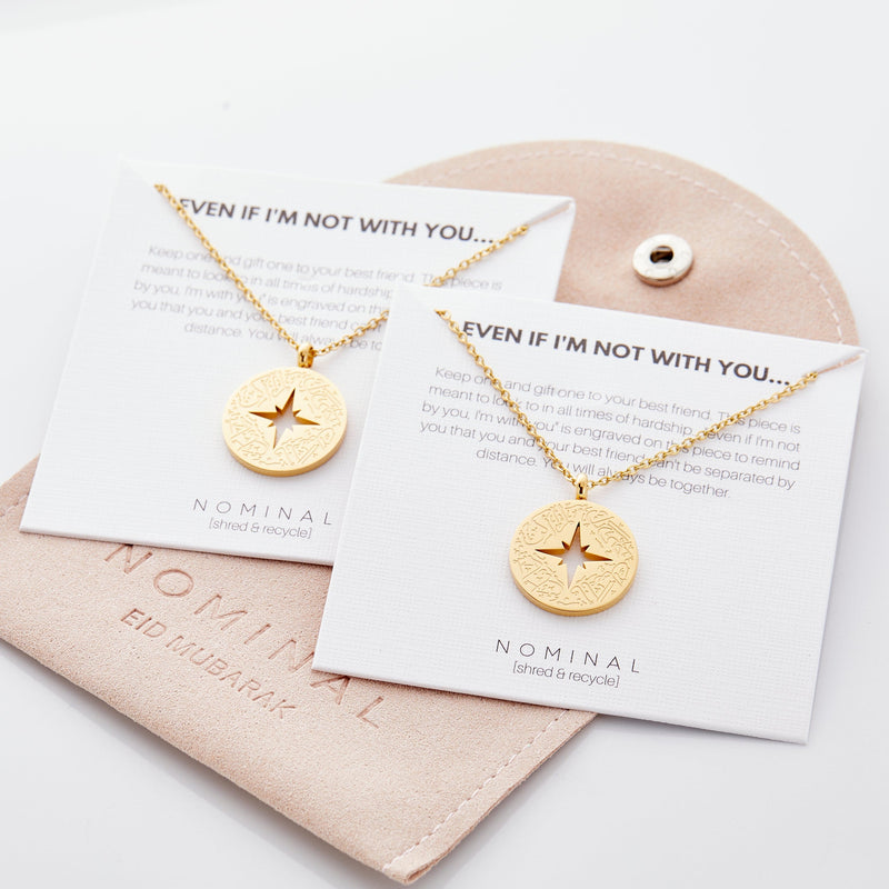 "I'm with you" Best Friend Necklace Set - Nominal