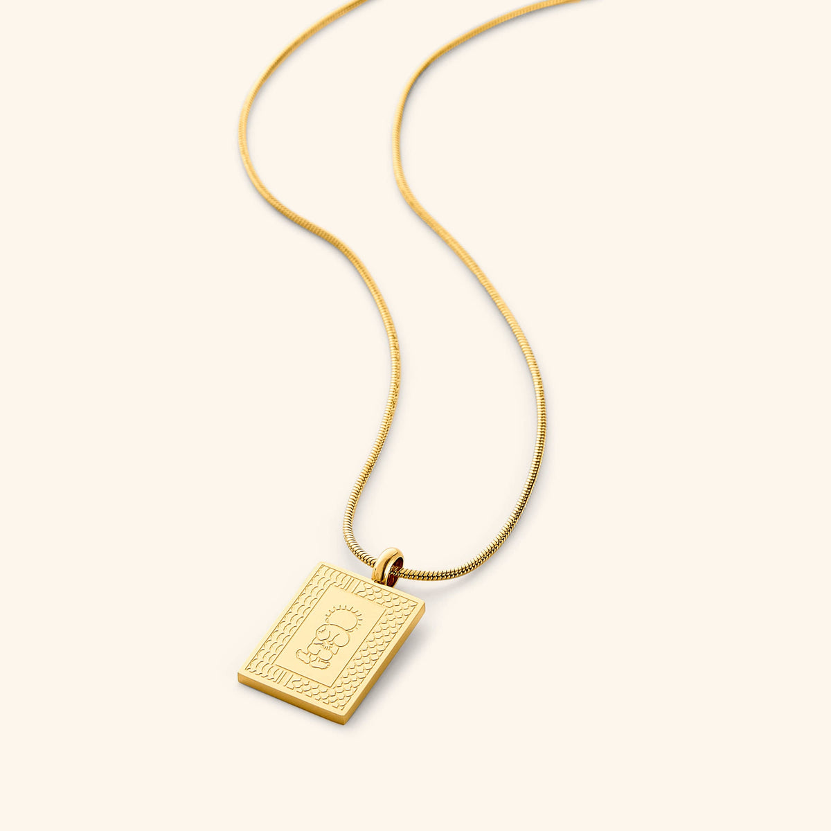 Gold Handala Necklace on a white background