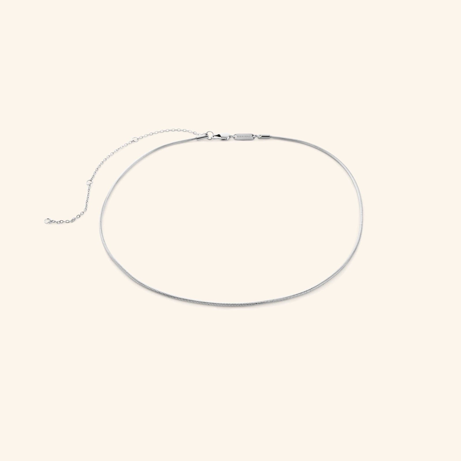 Silver harmony necklace on a white background