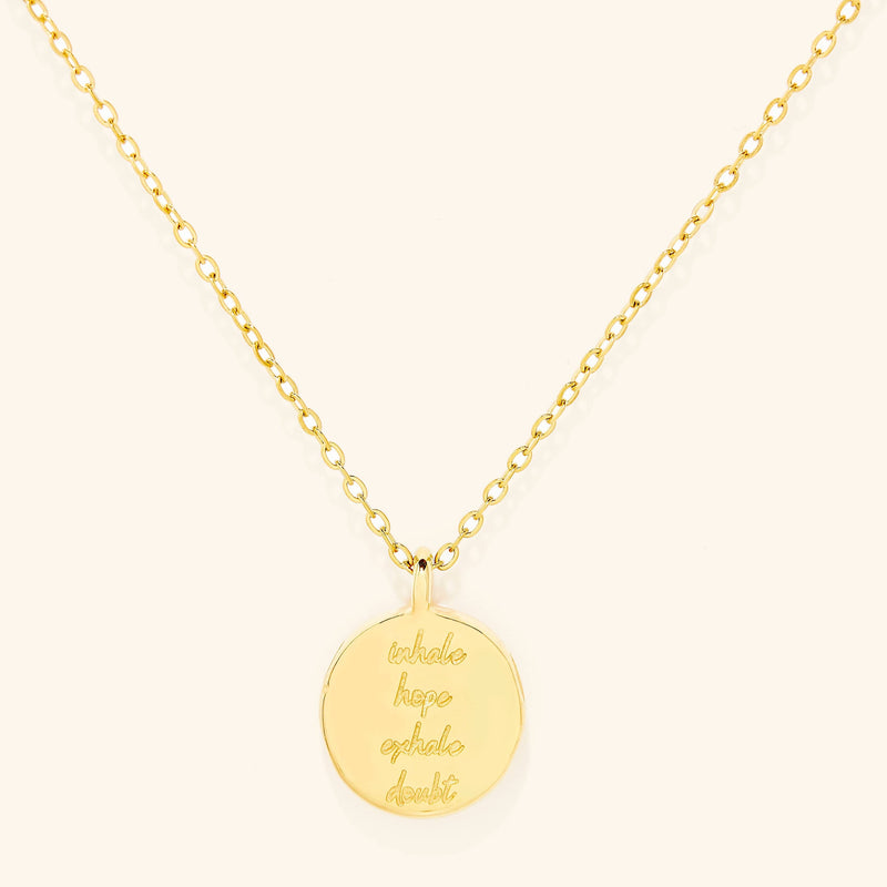 “Inhale Hope pimage_ Exhale Doubt" Affirmations Necklace - Nominal