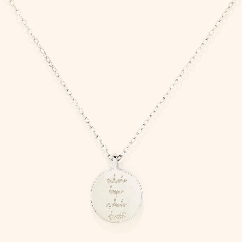 “Inhale Hope pimage_ Exhale Doubt" Affirmations Necklace - Nominal