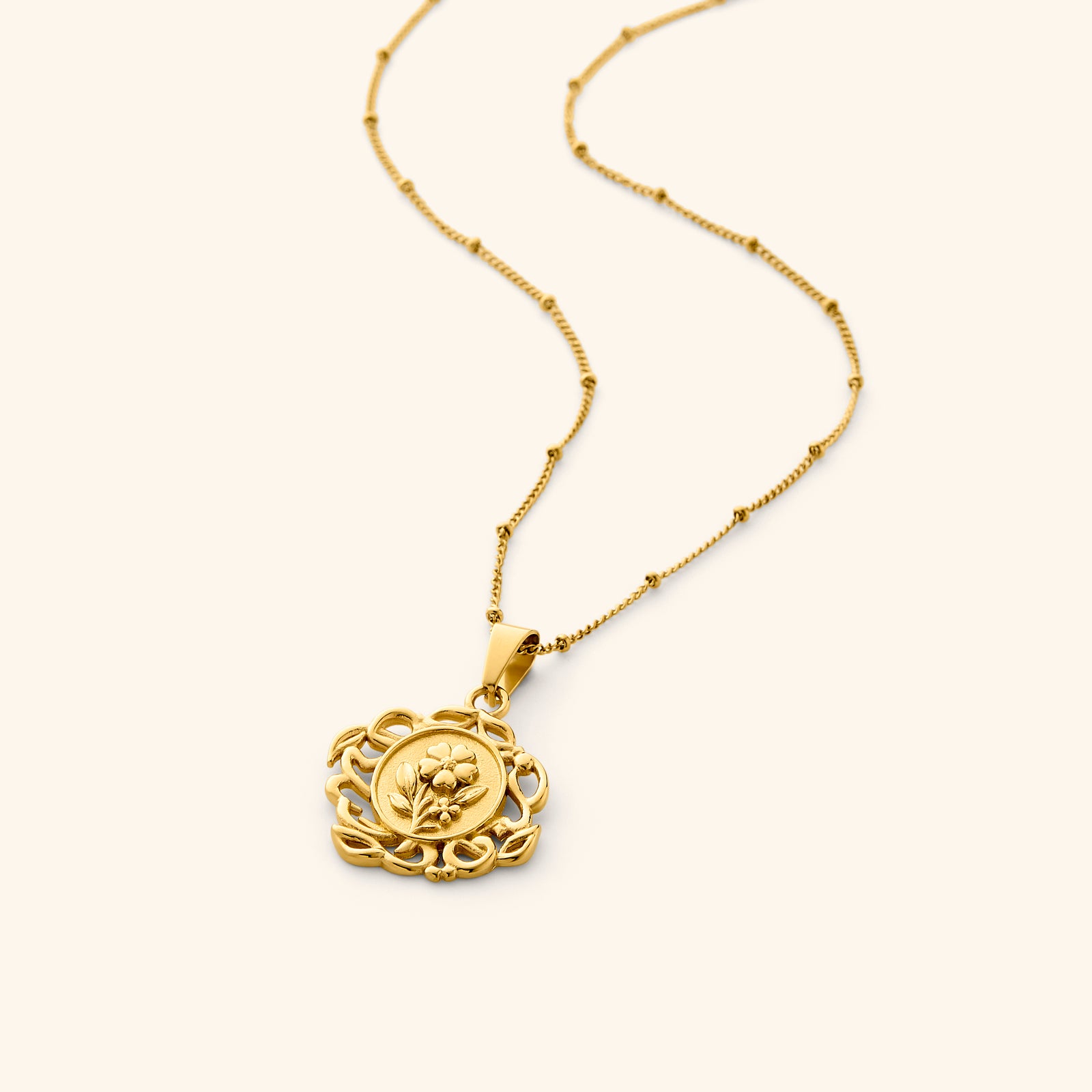 "My heart is my guide" Floral Necklace