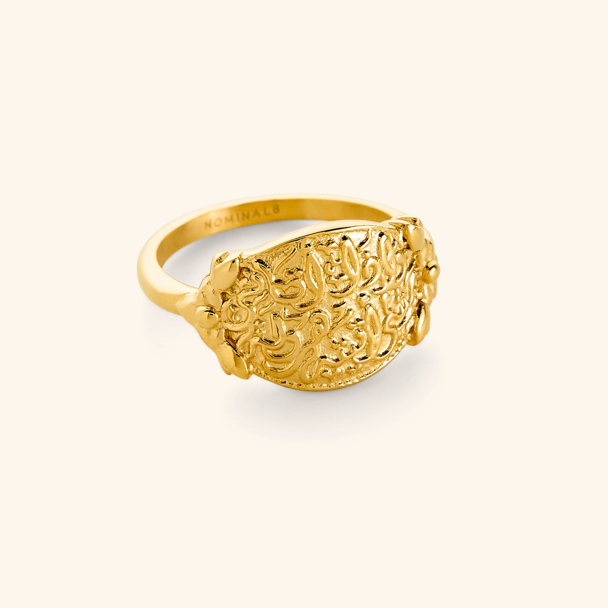 18k gold plated ring engraved with the Hadith Qudsi of Allah’s promise: “Walk to Me and I’ll run to you”.