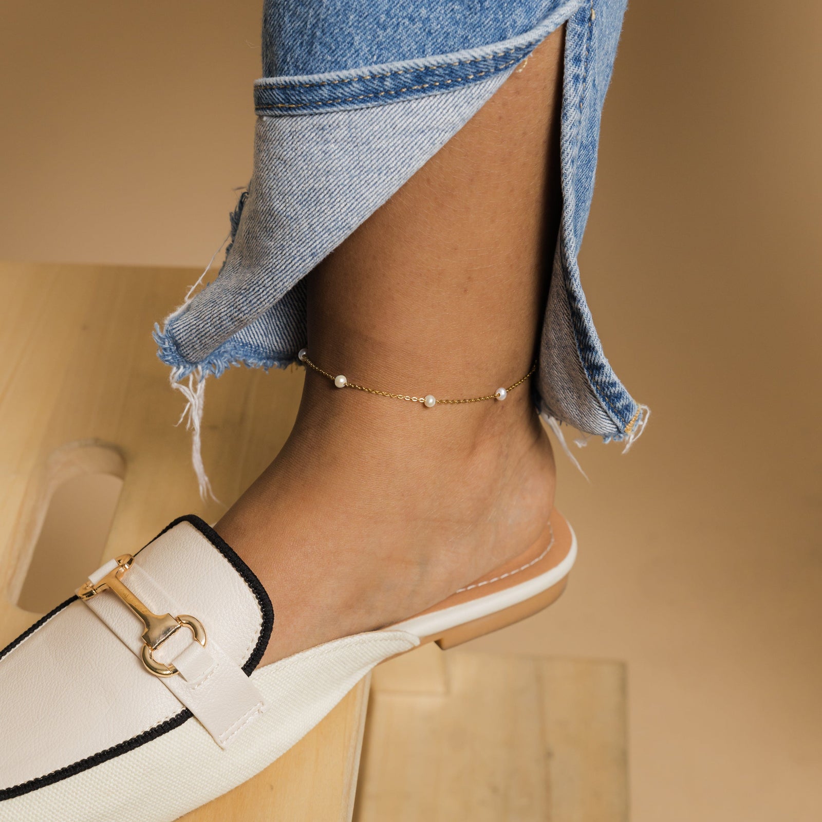 Pearl Strand Anklet Silver Nominal