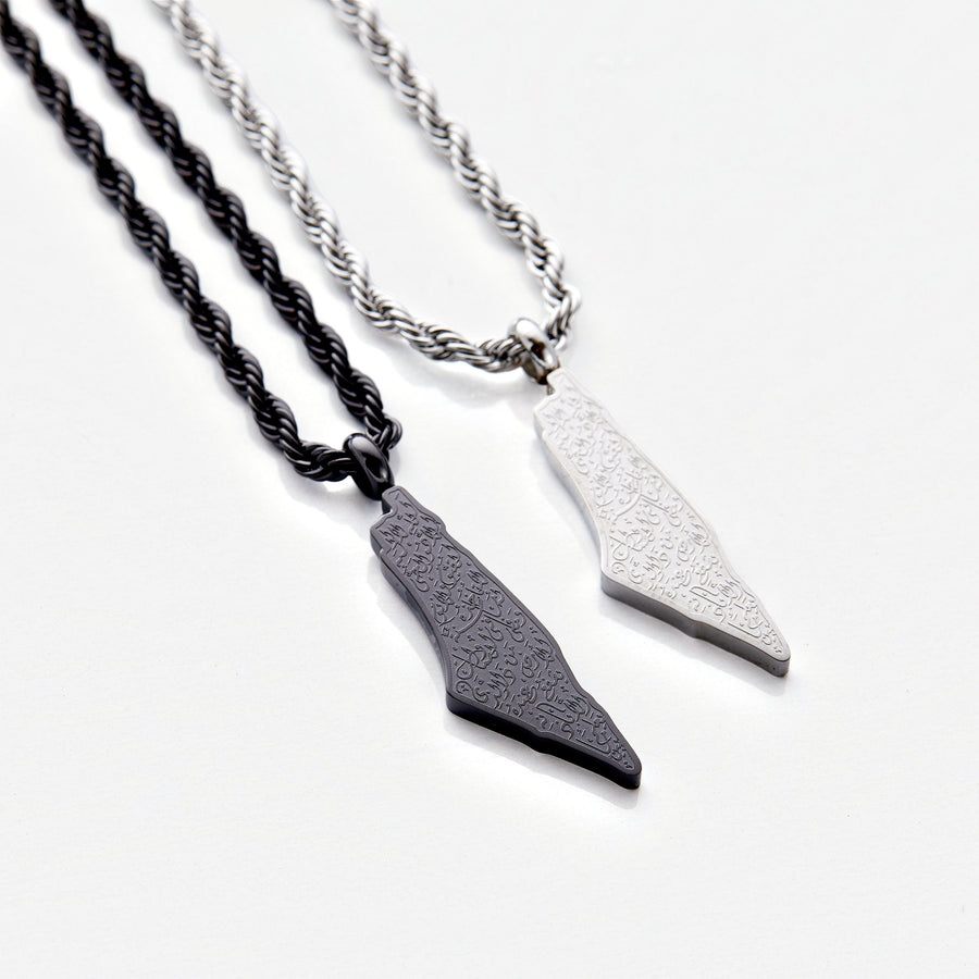 Ayatul Kursi Country Map Necklace | Men - Nominal