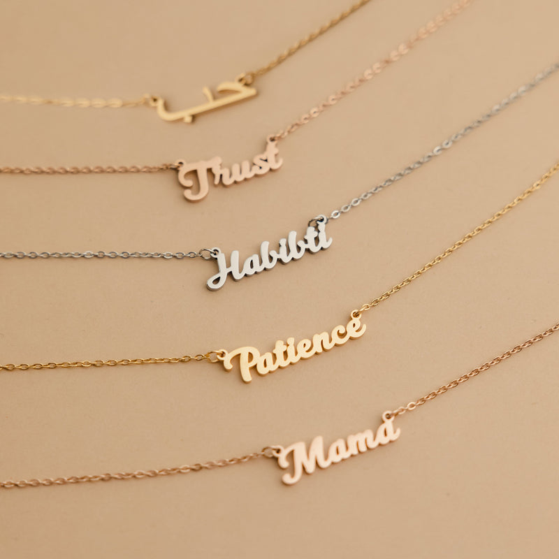 Silver Disc Handwriting Necklace