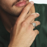 "Walk to Me, and I'll run to you" Medallion Ring | Men