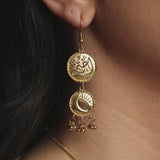 "My Sister" Sun & Moon Coin Earrings