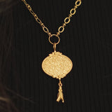 "Walk to Me, and I'll run to you" Medallion Necklace