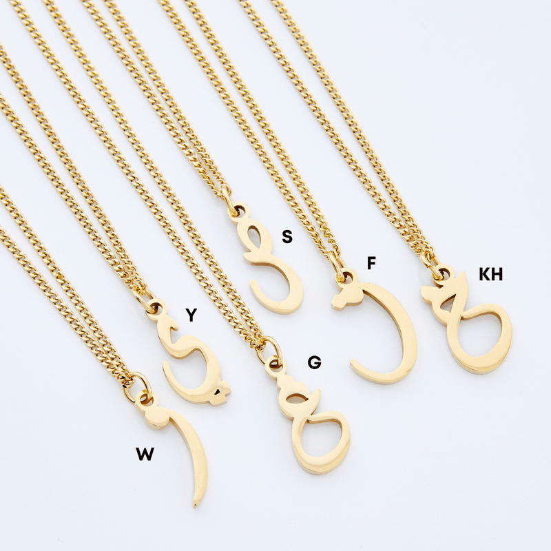 Buy Arabic Initial Letter Necklaces, Custom Alphabet Pendant Jewelry,  Personalized Arabic Letter Jewelry, Women's Gold Pendant Necklace Gift  Online in India - Etsy