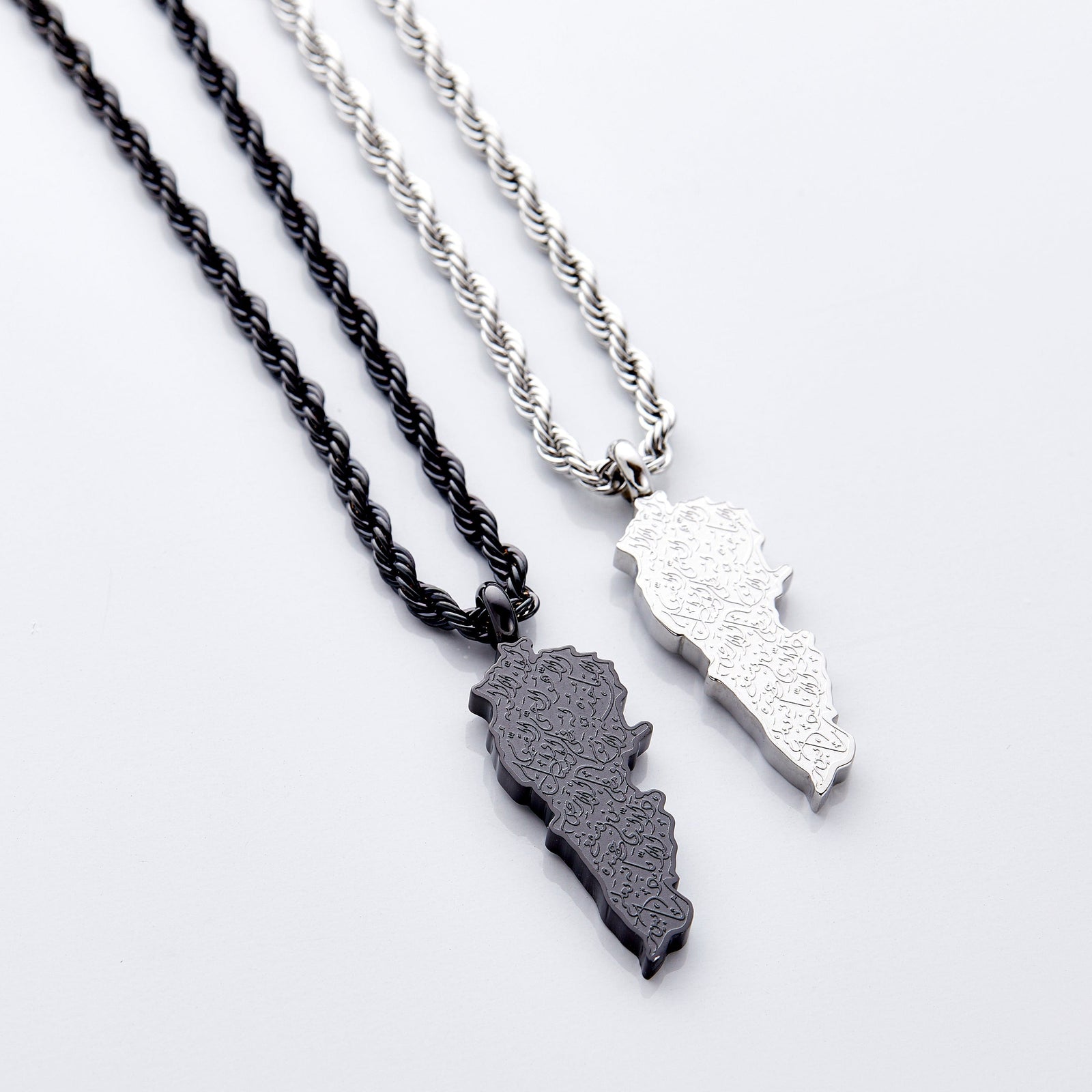 Ayatul Kursi Country Map Necklace | Men - Nominal