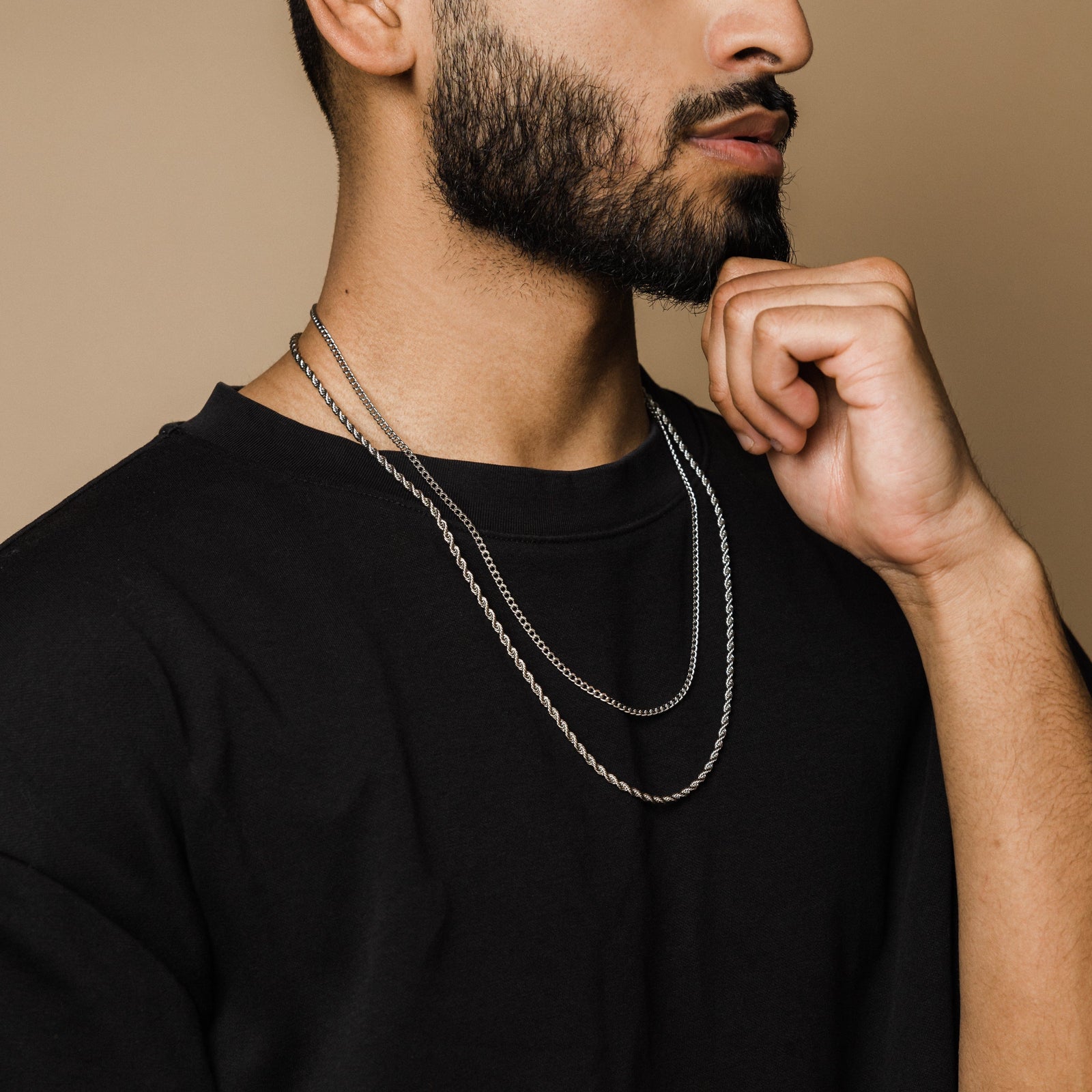 Mens stacked necklaces sales