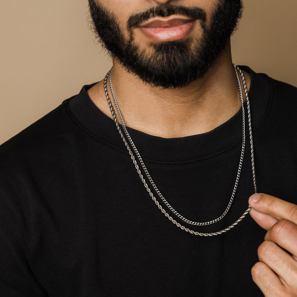 Curb Rope Chain Stack Men Black Nominal