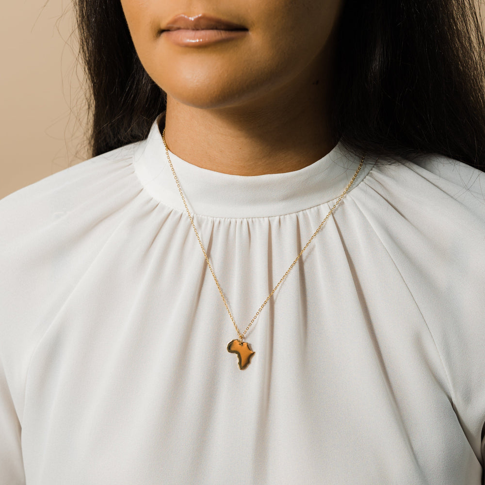 Country Map Necklace Women Nominal