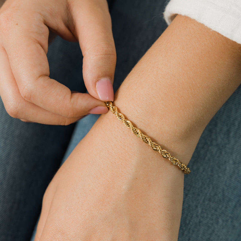 Zoë Chicco 14k Gold Large Rope Chain Bracelet – ZOË CHICCO