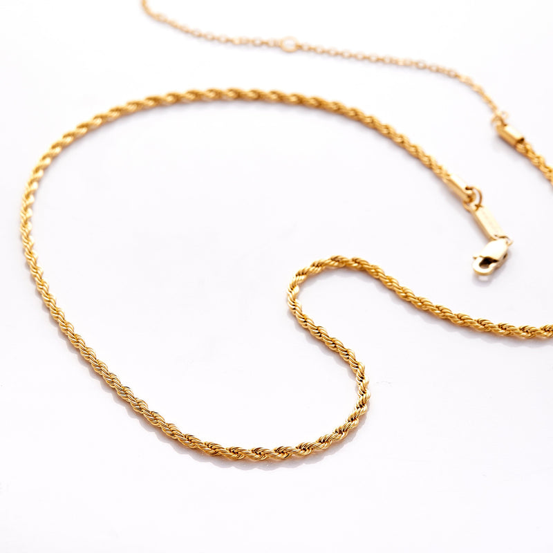 4mm Two-Tone Gold & Silver Rope Chain Necklace | Classy Women Collection