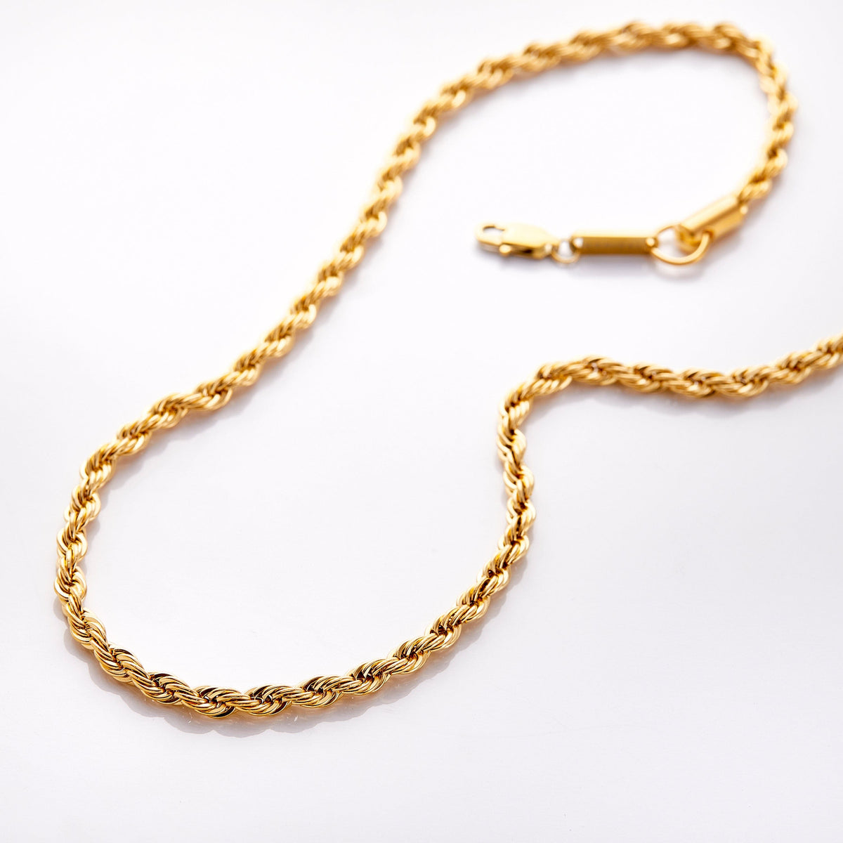 Gold Rope Chain 24k Gold Thin Chain Rope Chain Necklace Solid 14K